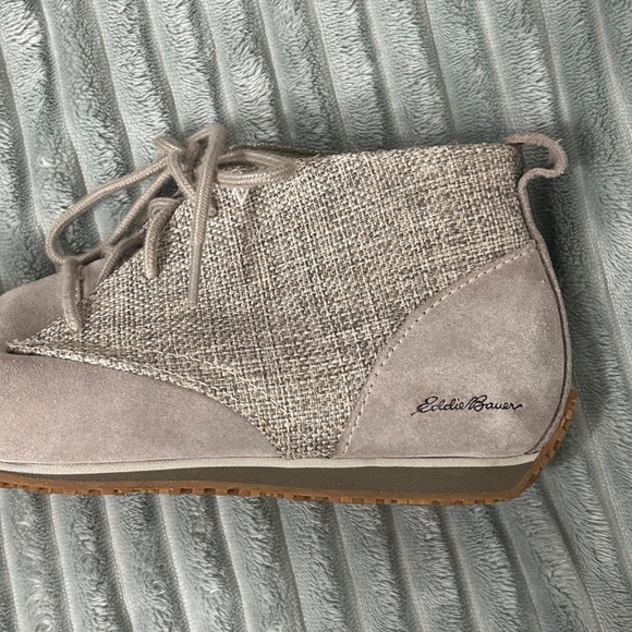EDDIE BAUER Grey-Taupe Oxfords W BOX - Picture 3 of 8